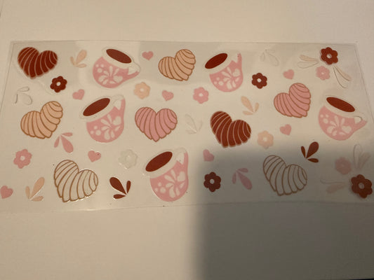 Concha coffee hearts